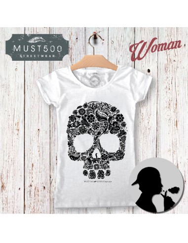 Flowers Skull Must 500 T-Shirt Donna