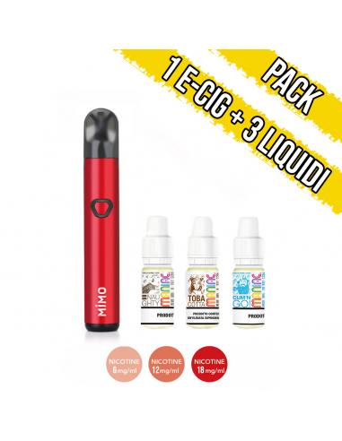 Pack to Start with G-Taste Mimo Black Kit and 3 pre-filled liquids