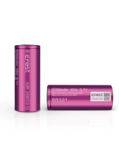 Batterie Efest IMR 26650 45A Flat Top 5000 mAh