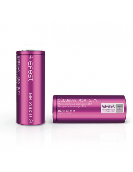 Batterie Efest IMR 26650 45A Flat Top 5000 mAh