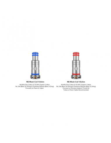 MaxPod Resistances FreeMax Head Coil 1.0 and 1.5 ohm - 5 Pieces
