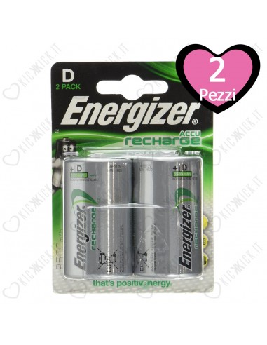 Energizer D Flashlight 2500 mAh - Blister of 2 Rechargeable Batteries