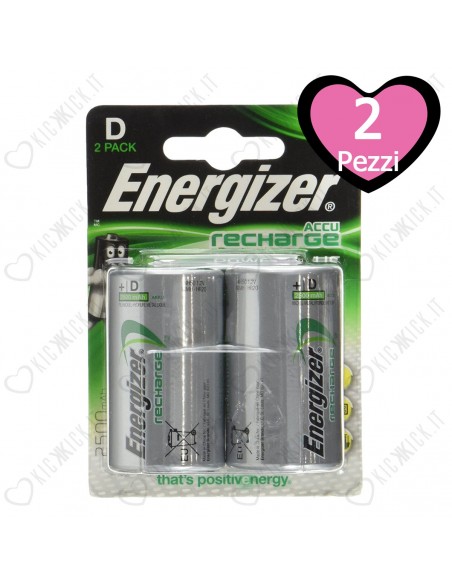 Energizer D Flashlight 2500 mAh - Blister of 2 Rechargeable Batteries