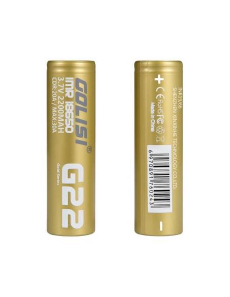 Accu 18650 G22 Golisi 2200mAh 20A Batteria Litio Ricaricabile