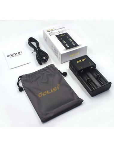 Contents of the Golisi O2 battery charger package.