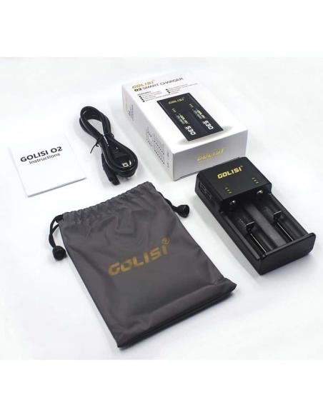 Contents of the Golisi O2 battery charger package.