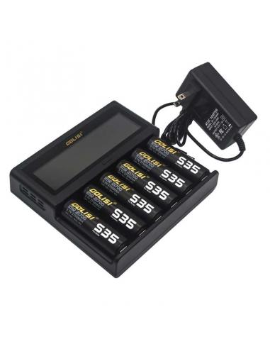 Golisi S6 LCD charger for electronic cigarette batteries.