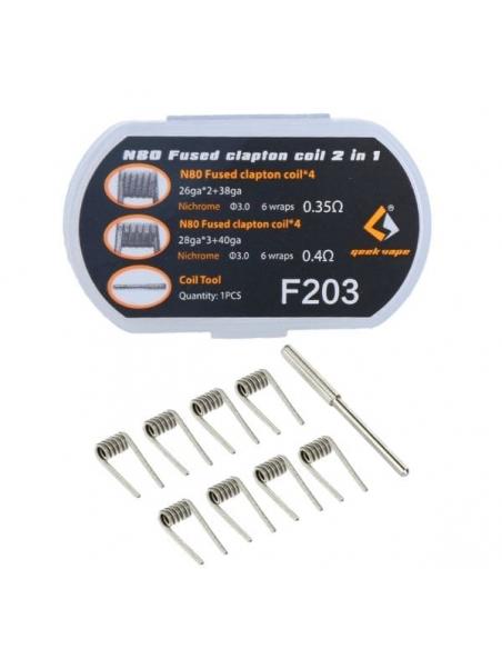 Fused Clapton Coil N80 0.35 - 0.4 Ohm Geekvape F203