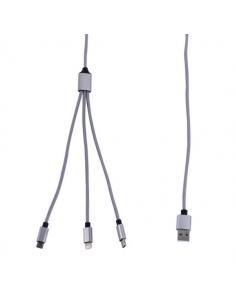 Triple Charging Cable Micro USB USB-C IP 2A Tekmee 1m