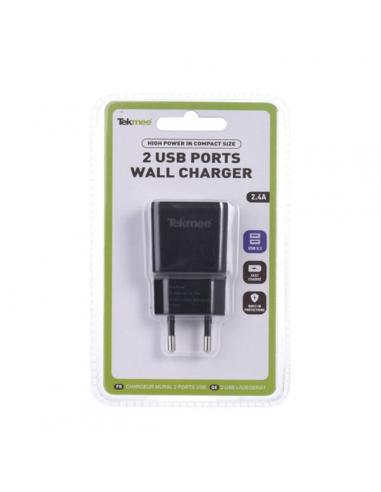 Wall Plug Double USB 2A Tekmee