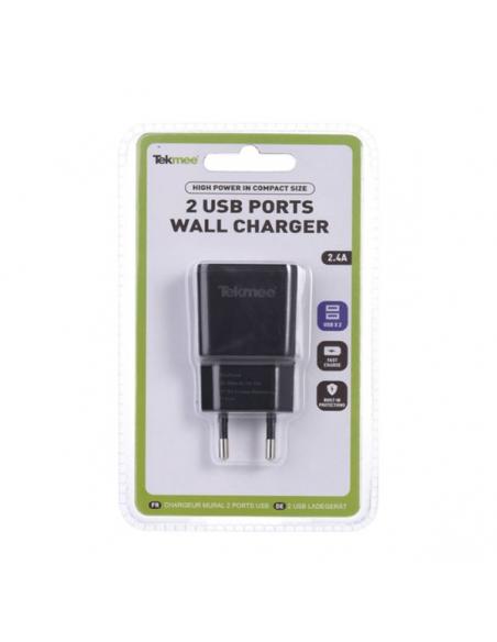 Wall Plug Double USB 2A Tekmee