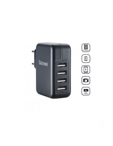 Spinotto da Muro quattro Porte USB 4.8A Tekmee