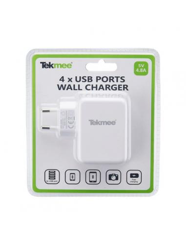 presa da Muro 4 Porte USB Tekmee bianca