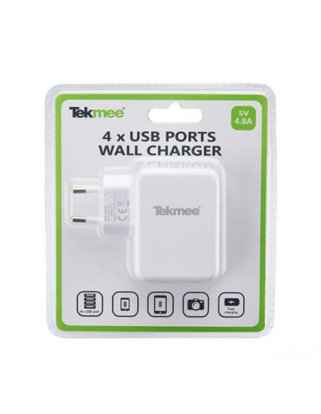 Wall Outlet with 4 USB Ports Tekmee White