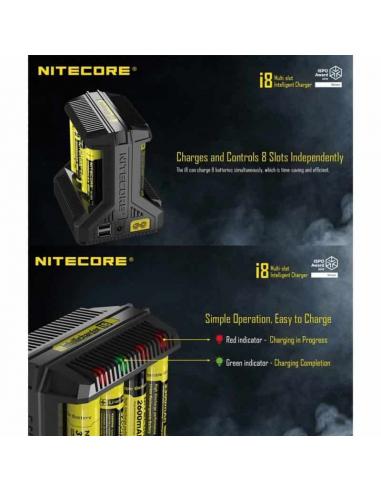 I8 Nitecore caricatore per 8 batterie sigaretta elettronica