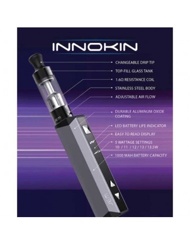Kit Jem Innokin Sigaretta Elettronica con Batteria Integrata da 1000mAh e Tank da 2ml