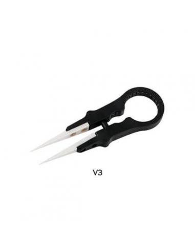 Multifunctional v3 tweezers with ceramic tips for electronic cigarettes.