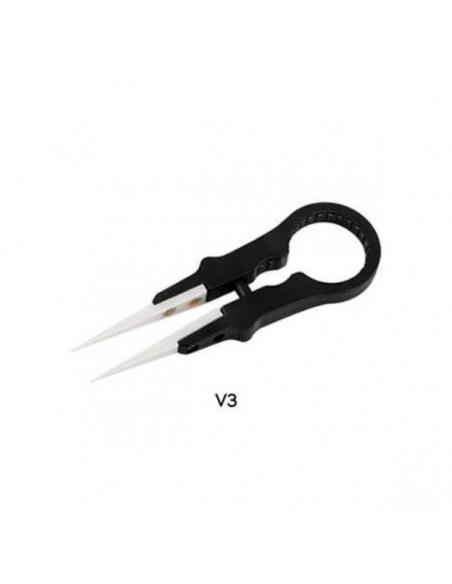 Multifunctional v3 tweezers with ceramic tips for electronic cigarettes.