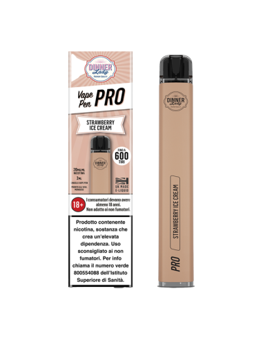 Strawberry Ice Cream Vape Pen Pro Dinner Lady Usa e Getta - 600
