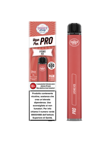 Lychee Ice Disposable Vape Pen Pro Dinner Lady Usa - 600 Puffs