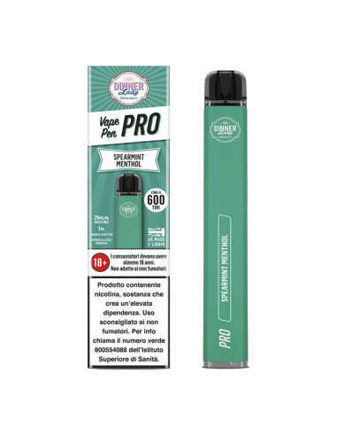 Spearmint Menthol Vape Pen Pro Dinner Lady Usa e Getta - 600