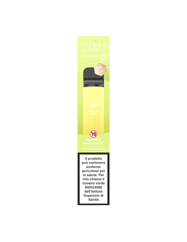 Pineapple Peach Mango Elf Bar Disposable Pod Mod - 1500 Puffs