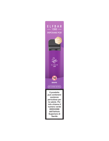 Grape Elf Bar Pod Mod Usa e Getta - 1500 Puffs