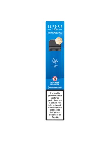 Blue Razz Lemonade Elf Bar Disposable Pod Mod - 1500 Puffs