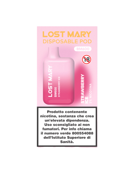 Strawberry Ice Lost Mary BM600 Elf Bar Pod Mod Usa e Getta -