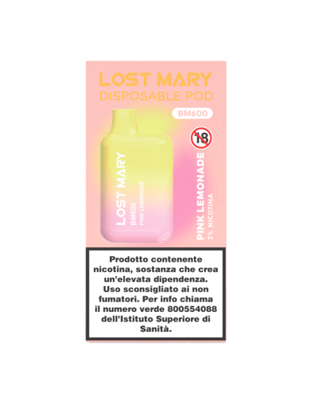 Pink Lemonade Lost Mary BM600 Elf Bar Pod Mod Usa e Getta - 600