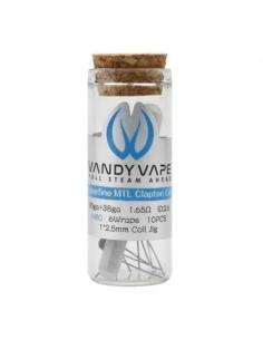 Fused Clapton Coil 30ga +38ga Ni80 1.65 Ohm Vandy Vape Coil Prefatte