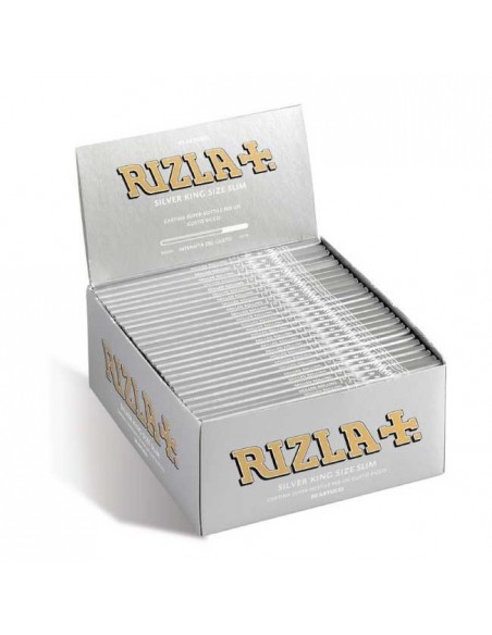 Cartine Rizla King Size Slim Lunghe Silver - 50 Pezzi