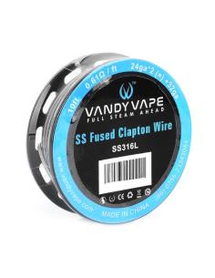 SS Fused Clapton Wire 24AWG2+32AWG SS316L Vandy Vape Filo Resistivo - 3m