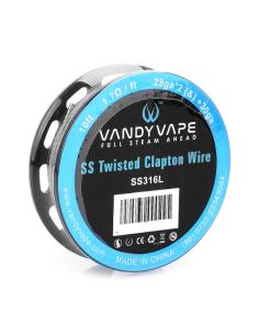 SS Twisted Clapton Wire 28AWG2+30AWG SS316L Vandy Vape Filo Resistivo - 3m