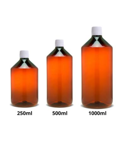 Amber PET bottle 250 - 500 - 1000 ml