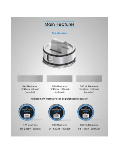 Mesh Wire Ni80 Resistance Wire for Mesh Coil Vandy Vape 1.5m
