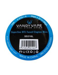 Superfine MTL Fused Clapton Wire 30ga2+38ga SS316L Vandy Vape Filo Resistivo