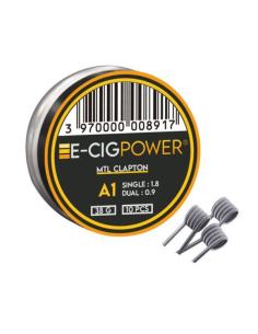 MTL Clapton Coil Kanthal A1 1.8Ω E-cig Power Resistenze Prefatte