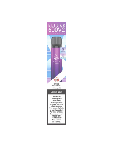 grape raspberry Elf Bar 600 V2 sigaretta Usa e Getta
