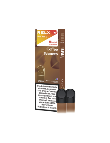 Coffee Tobacco Relx Pod Pro Cartucce Precaricate 1,9ml