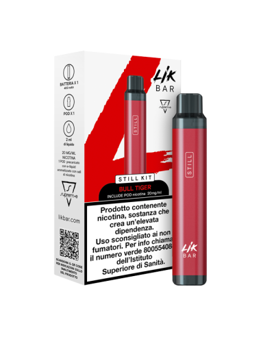 Lik Bar Still Starter Kit Suprem-e (RED) + Pod Precaricata Bull Tiger
