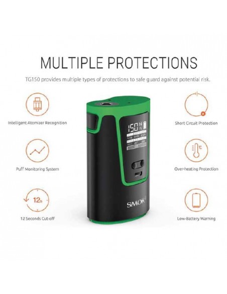G150 Box Smok with built-in 4200mAh battery that reaches 150W