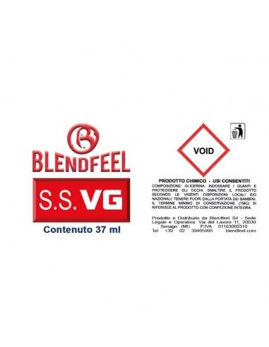 Glicerina BlendFeel S.S. VG 37ML da Miscelare con Basic Nic S.S. da 3ml e Liquidi Aromi Scomposti