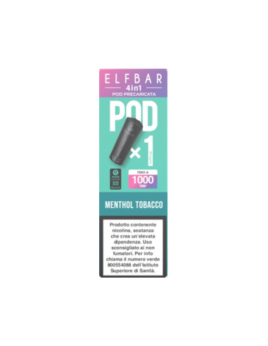 Elfbar 4in1 Menthol Tobacco Pod Precaricata 2ml