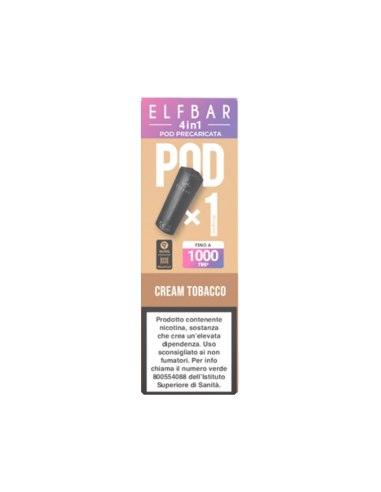 Elfbar 4in1 Cream Tobacco Pod Precaricata 2ml
