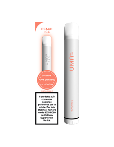 UMA Pro Peach Ice UMA.mi sigaretta elettronica Usa e Getta senza nicotina 600 Puff