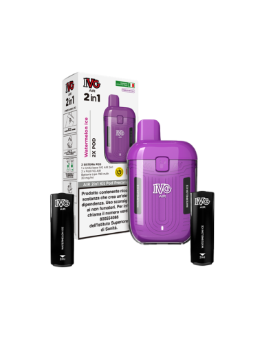 IVG Air 2 in 1 Starter Kit (PURPLE) + Pod Precaricata Watermelon Ice