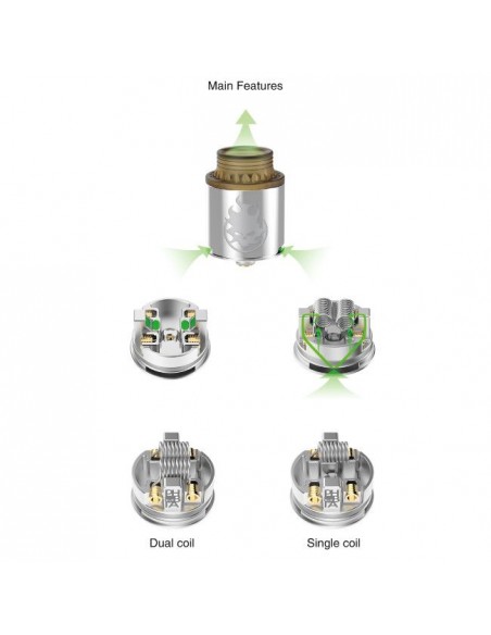 Phobia RDA Vandy Vape Atomizzatore 24mm Rigenerabile Dripper per Sigarette Elettroniche