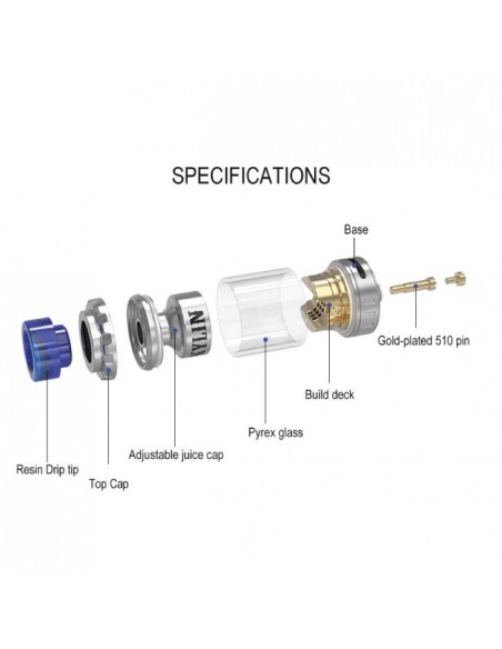 Kylin Mini RTA Vandy Vape Atomizer 24mm 510 Pin Rebuildable with Tank for Electronic Cigarettes