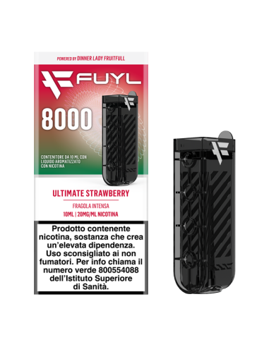 Ultimate Strawberry Fuyl 8000 Pod Precaricata Dinner Lady 10ml